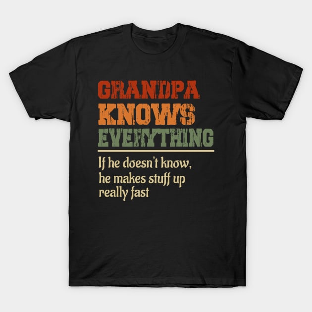 Grandpa Knows Everything T-Shirt by Doc Maya